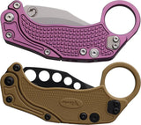 Reate Knives EXO K Button Lock Hawkbill Knife - Purple Textured Aluminum Handle N690 Steel Blade For EDC by Reate Knives