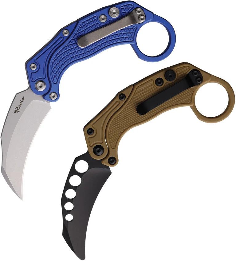 Reate Knives EXO-K Button Lock Blue SW EXO-K BLUE SW by Reate Knives
