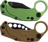Reate Knives EXO K Gravity Deploy Hawkbill EDC Knife Reverse Positioned Button Lock Lime Aluminum Handle by Reate Knives