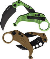 Reate Knives EXO K Gravity Deploy Hawkbill EDC Knife Reverse Positioned Button Lock Lime Aluminum Handle by Reate Knives