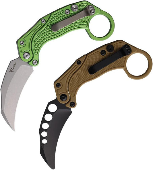 Reate Knives EXO-K Button Lock Green EXO-K OXIDIZED GREEN SW by Reate Knives