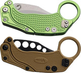 Reate Knives EXO K - Gravity-Deploy Hawkbill Folder With Green Aluminum Handle EDC Ready For Collectors by Reate Knives