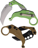 Reate Knives EXO K - Gravity-Deploy Hawkbill Folder With Green Aluminum Handle EDC Ready For Collectors by Reate Knives