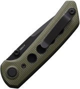 Reate Knives PL XT Pivot Lock EDC Knife - Nitro V Steel Blade With Green Micarta Scales And Black G10 Handle by Reate Knives