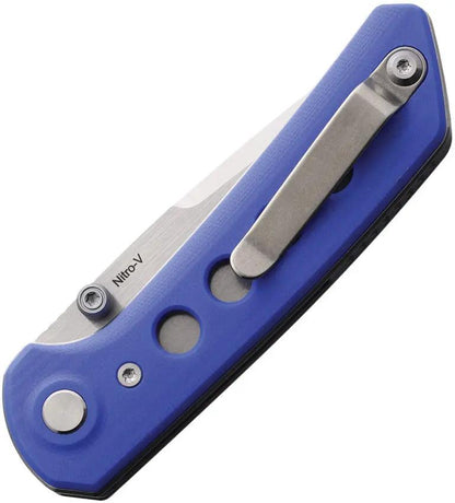 Reate PL-XT Pivot Lock Folding Knife - Nitro V Blade, Blue G10 Handle For EDC Enthusiasts by Reate Knives