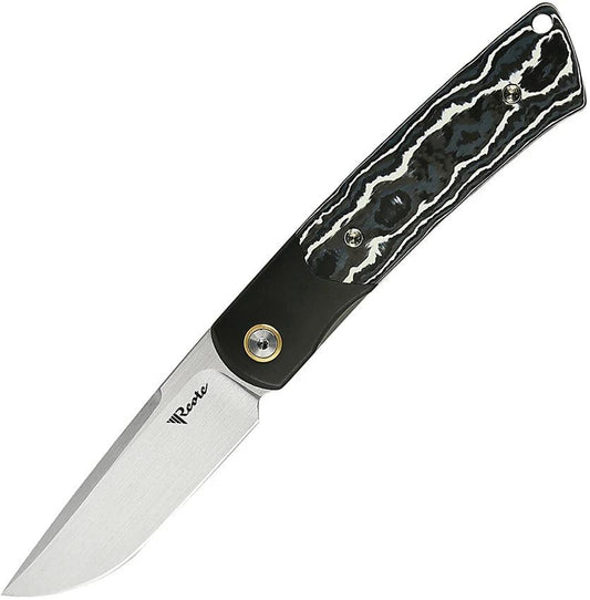 Reate Knives Tribute Linerlock White Storm TRIBUTE TI FAT CARBON WHITE S by Reate Knives