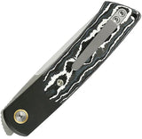 Reate Knives Tribute Liner Lock White Storm Carbon Fiber EDC Knife - Satin M390 Blade by Reate Knives