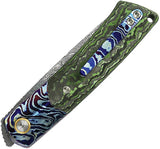 Reate Knives Tribute Linerlock Damasteel Jungle Wear Fat Carbon EDC Knife - Collectors Grade, Premium Performance by Reate Knives