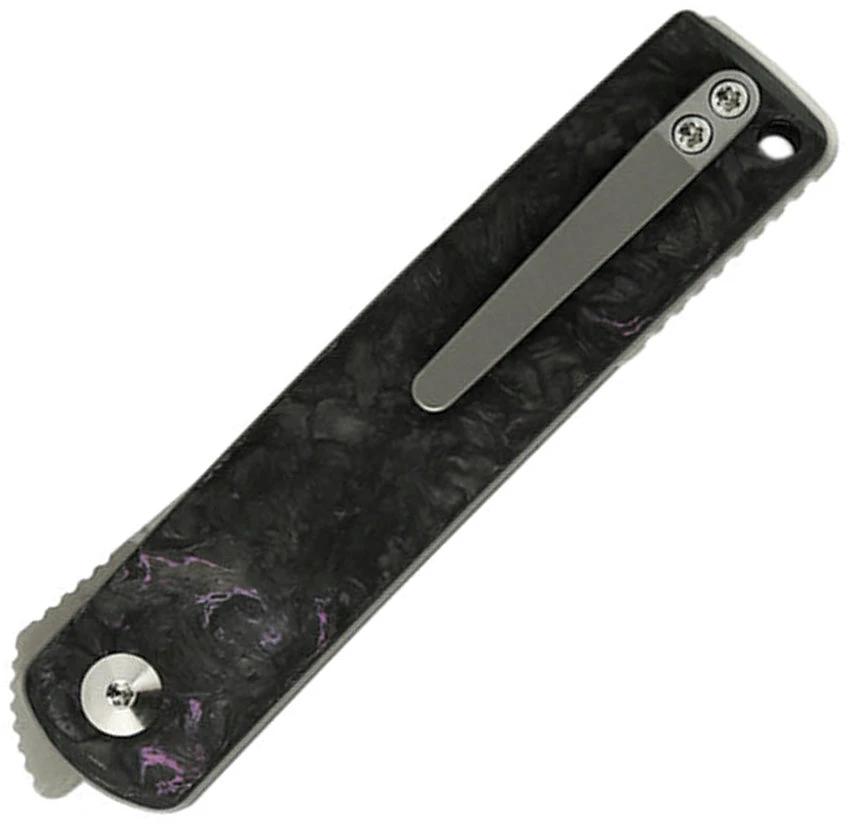 Reate Bushido Linerlock Dark Matter Purple Carbon Fiber EDC Knife With Satin M390 Blade by Reate Knives