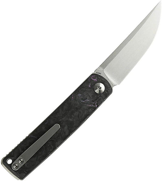 Reate Bushido Linerlock Dark Matter Purple Carbon Fiber EDC Knife With Satin M390 Blade by Reate Knives