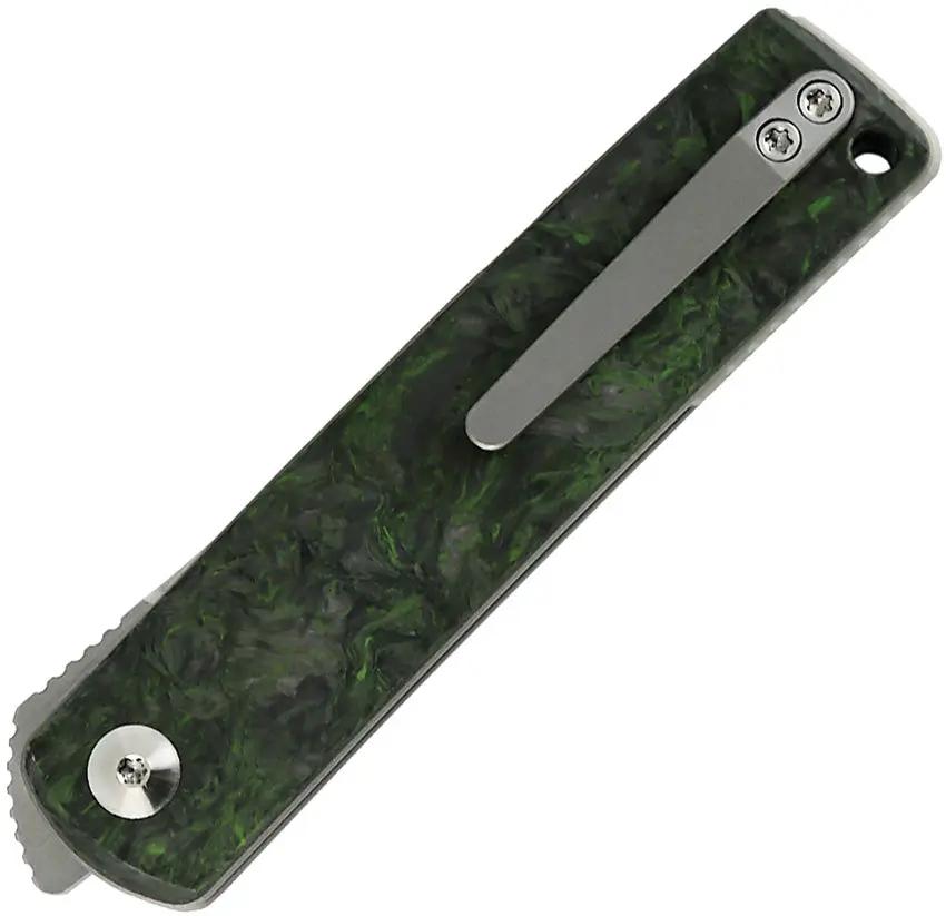 Reate Knives Bushido Linerlock Knife - Dark Matter Green Carbon Fiber Handle With Premium M390 Blade by Reate Knives