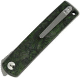 Reate Knives Bushido Linerlock Knife - Dark Matter Green Carbon Fiber Handle With Premium M390 Blade by Reate Knives