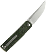 Reate Knives Bushido Linerlock Knife - Dark Matter Green Carbon Fiber Handle With Premium M390 Blade by Reate Knives