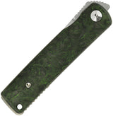 Reate Knives Bushido Linerlock Knife - Dark Matter Green Carbon Fiber Handle With Premium M390 Blade by Reate Knives