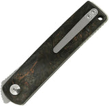Reate Bushido Linerlock Dark Matter Copper Carbon Fiber EDC Knife - Bohler M390 Satin Blade For Enthusiasts by Reate Knives
