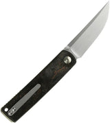 Reate Bushido Linerlock Dark Matter Copper Carbon Fiber EDC Knife - Bohler M390 Satin Blade For Enthusiasts by Reate Knives