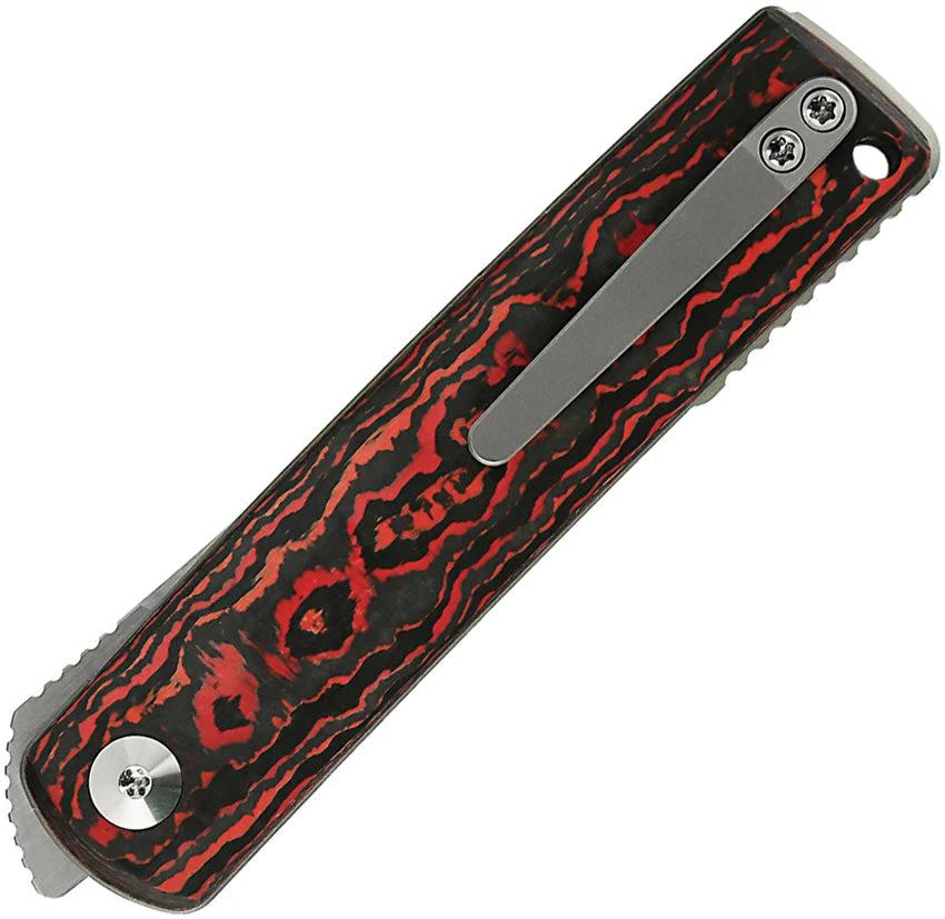 Reate Bushido Linerlock Lava Flow Carbon Fiber Knife M390 Blade For EDC Collectors by Reate Knives