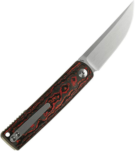 Reate Bushido Linerlock Lava Flow Carbon Fiber Knife M390 Blade For EDC Collectors by Reate Knives