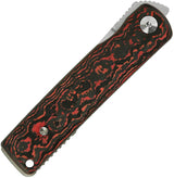 Reate Bushido Linerlock Lava Flow Carbon Fiber Knife M390 Blade For EDC Collectors by Reate Knives