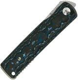 Reate Knives Bushido Linerlock Arc Storm Arctic Blue Carbon Fiber Bohler M390 Blade - Premium EDC Knife by Reate Knives