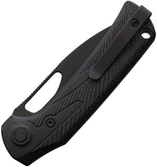 Reate Knives PL-XE Pivot Lock Knife - Nitro V Blade Black PVD Finish Black Micarta Handle For EDC by Reate Knives