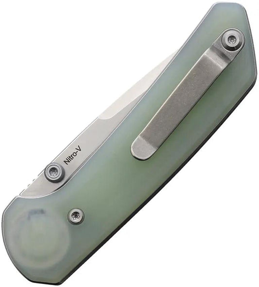 Reate Knives PL XT Pivot Lock Jade G10 EDC Folder - Nitro V Blade for Everyday Carry Enthusiasts by Reate Knives