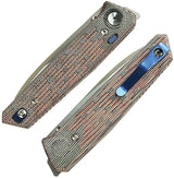 Reate Knives PL-6 Pivot Lock Knife With Nitro V Steel Spear Point And Red Black Micarta For EDC Enthusiasts by Reate Knives