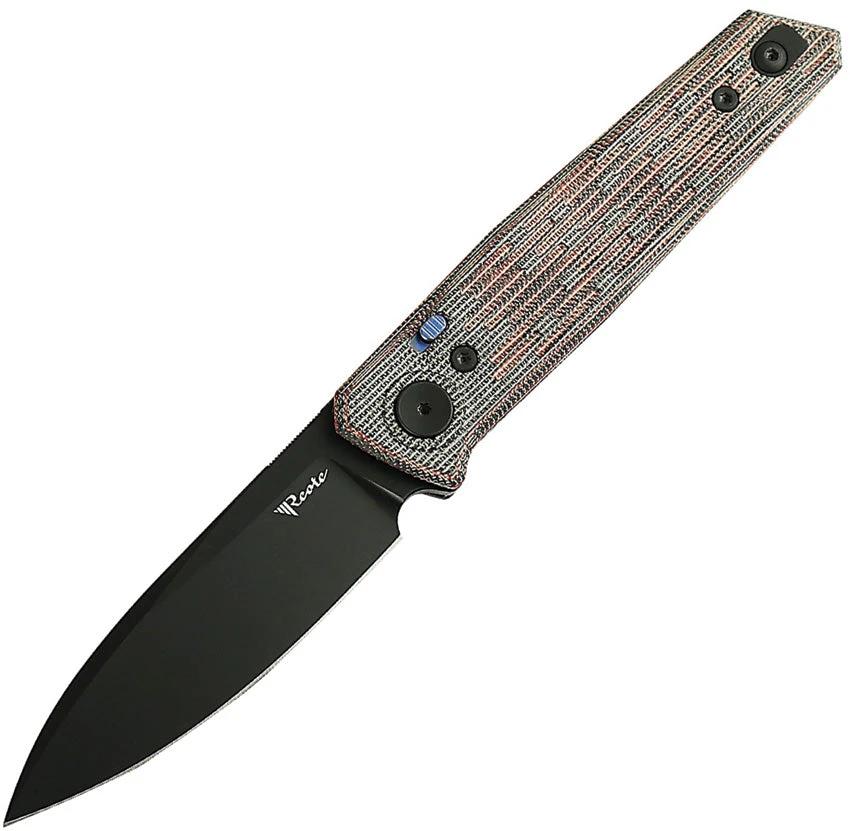 Reate PL6 Pivot Lock Knife Red Micarta Nitro V Blade Spear Point Extended Tang With PVD Coating For EDC Enthusiasts by Reate Knives
