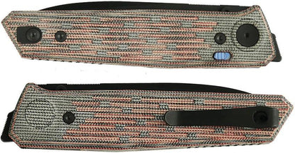 Reate PL6 Pivot Lock Knife Red Micarta Nitro V Blade Spear Point Extended Tang With PVD Coating For EDC Enthusiasts by Reate Knives