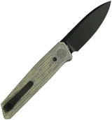 Reate Knives PL-6 Pivot Lock Knife - Nitro V Blade With Green Black Canvas Micarta Handle For Premium EDC by Reate Knives