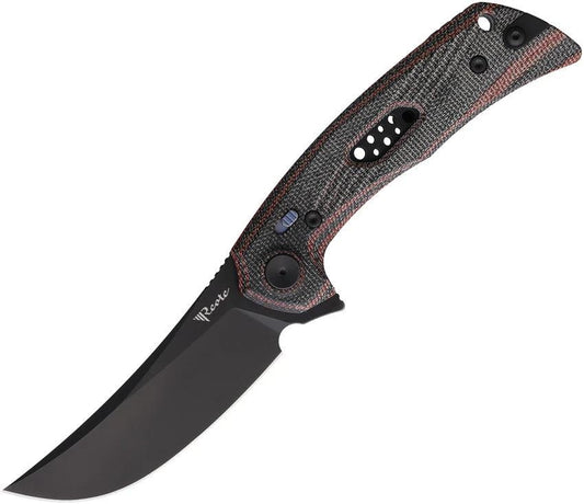 Reate Knives PL-7 Pivot Lock Knife Black Red Micarta Nitro V Blade For EDC Enthusiasts by Reate Knives