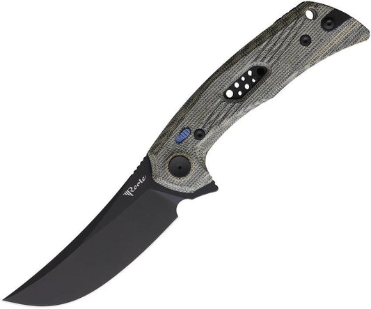 Reate Knives PL-7 Pivot Lock Blk/Grn Mic PL7 GRN BLACK MICARTA BLK by Reate Knives