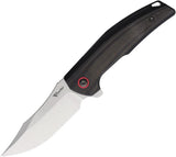 Reate Knives Jack Jr Framelock Satin Blade EDC Titanium DLC by Reate Knives