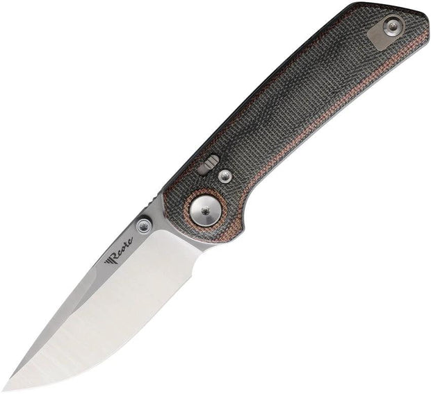 Reate Knives PL XT Pivot Lock Knife Nitro V 3 Inch Blade Satin Finish Black Red Micarta For EDC Enthusiasts by Reate Knives