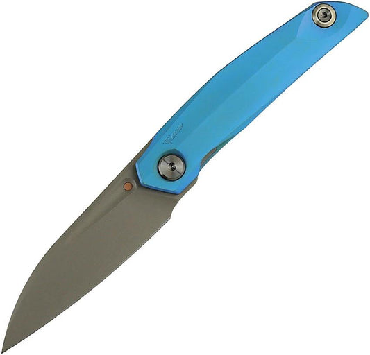 Reate VK Anub Framelock Elmax Blue Titanium EDC Knife by Reate Knives