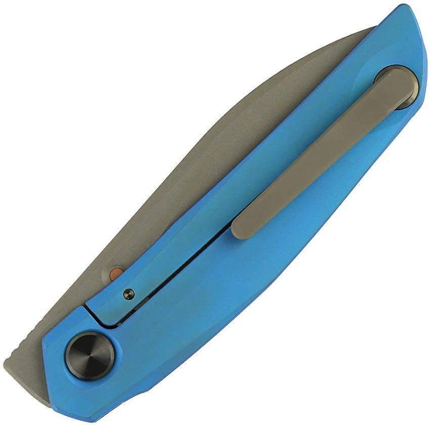 Reate VK Anub Framelock Elmax Blue Titanium EDC Knife by Reate Knives