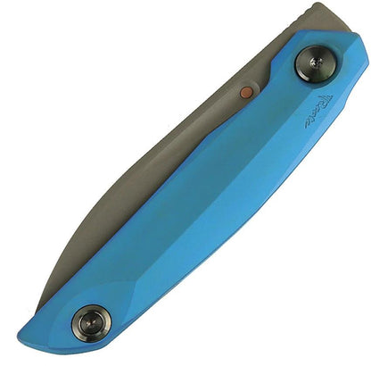 Reate VK Anub Framelock Elmax Blue Titanium EDC Knife by Reate Knives