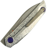 Reate VK Anub Framelock Knife - Precise EDC with Elmax Blade and Crystal Titanium Handle in Purple Accents by Reate Knives