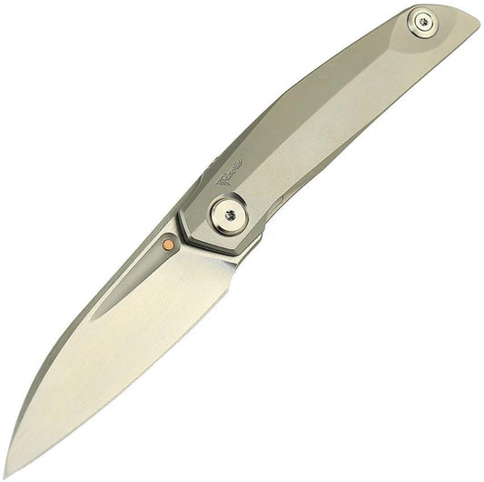 Reate Knives VK Anub Framelock Premium Bead Blast Titanium Elmax Satin Blade 3.25 Inch For EDC Fans by Reate Knives