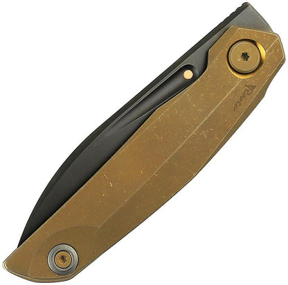 Reate VK Anub Framelock Knife With Bronze Titanium Handle And DLC Coated Elmax Blade For EDC Enthusiasts by Reate Knives