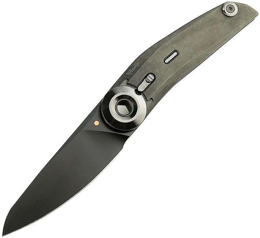 Reate Knives VK Tron Detent Action Blk DLC REA217 VK TRON TI DLC by Reate Knives