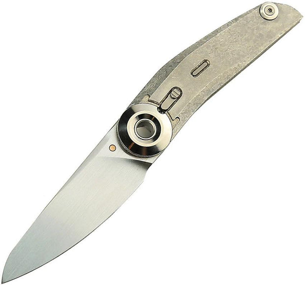 Reate Knives VK Tron Crystalized Folding Knife Detent Action With Satin M390 Blade For Collectors And EDC Enthusiasts by Reate Knives