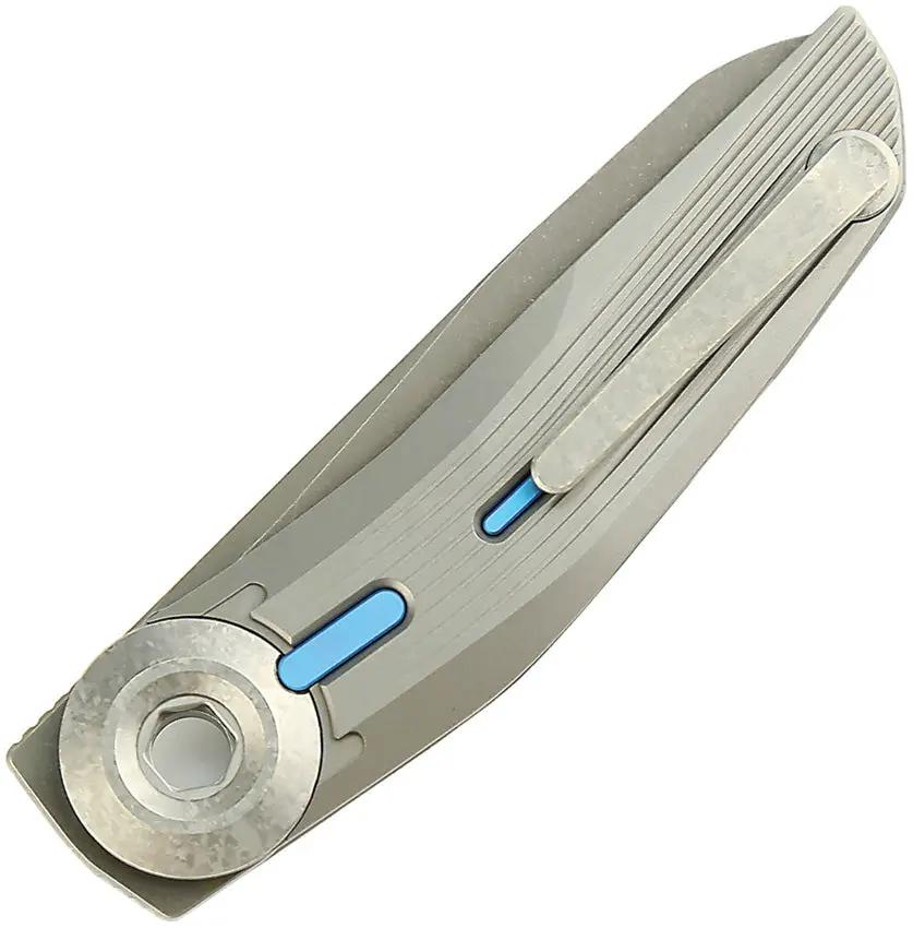 Reate Knives VK Tron Detent Action BB Ti M390 - Precision EDC Folding Knife With Titanium Handle by Reate Knives
