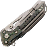 Reate Knives Terminator 6000 Framelock - MagnaCut Blade With Green Zirconium Inlay Serialized EDC Knife by Reate Knives