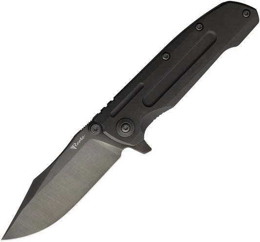 Reate Knives 9DV2 Framelock Titanium Black DLC CPM154 Extended Tang Folding Knife For EDC by Reate Knives