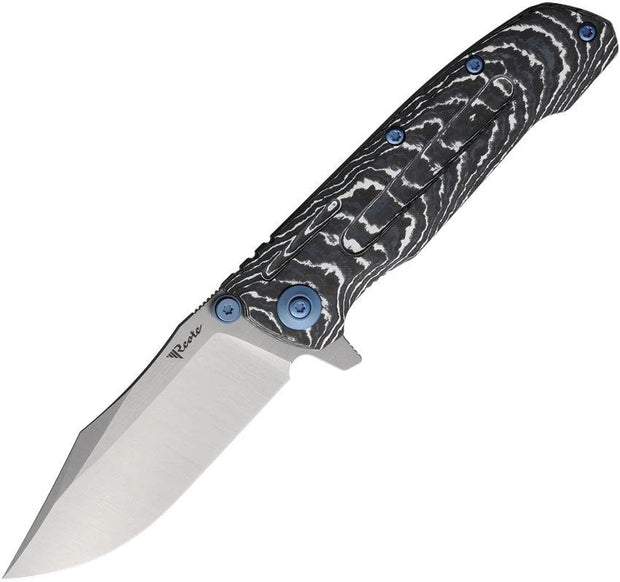 Reate Knives 9DV2 Framelock Storm Fat CF REA227 9DV2 FACT CAR WHITE by Reate Knives