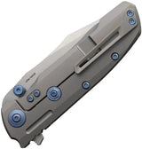Reate Knives 9DV2 Framelock Storm Fat CF Knife - Satin CPM 154 Blade With White Storm Carbon Fiber Handle by Reate Knives