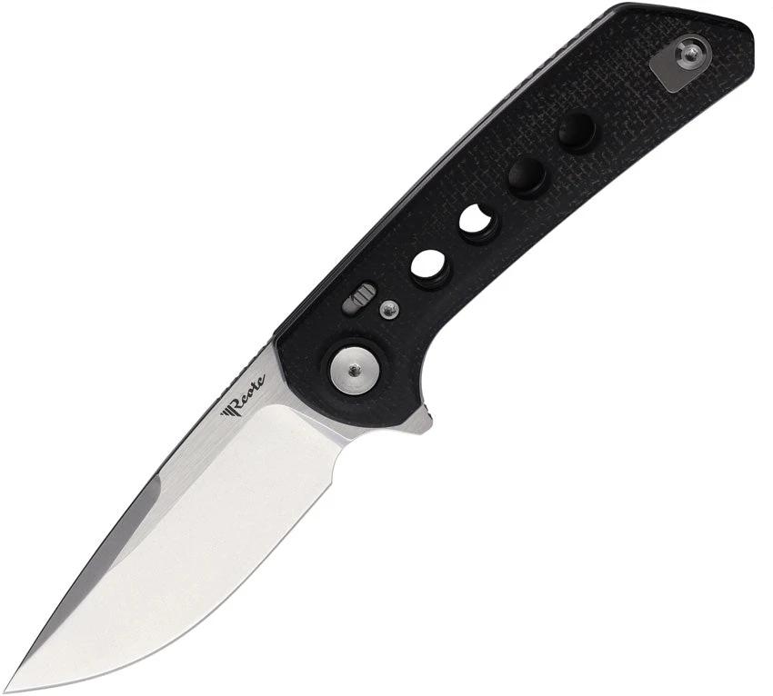 Reate Knives PLXF Pivot Lock Knife Premium Nitro V Steel Black Canvas Micarta Extended Tang Pocket Clip EDC by Reate Knives
