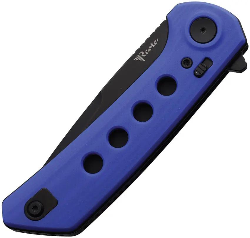Reate Knives PL XF Pivot Lock Knife - Nitro V Blade With Blue G10 Handle For Everyday Carry by Reate Knives