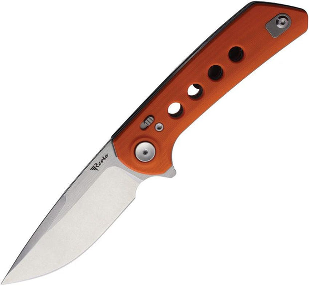Reate Knives PL XF Pivot Lock Knife Nitro V Steel Orange G10 Extended Tang Pocket Clip EDC Ready by Reate Knives